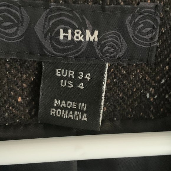 H&M Women’s Wool Blazer Brown Size 4 - Picture 8 of 9